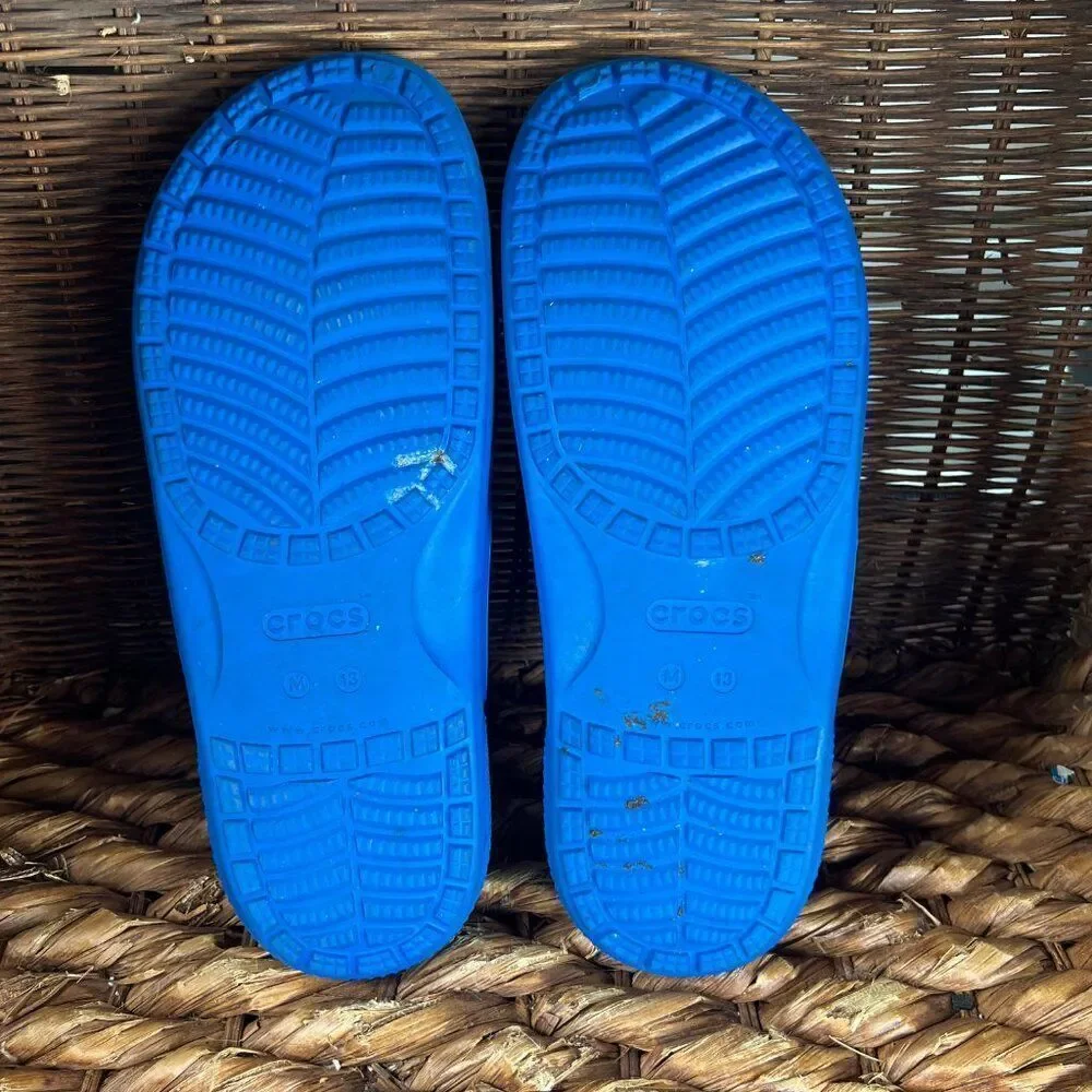 Crocs Men's Blue Slip On‎ 2 Strap Classic Sandals Size 13
